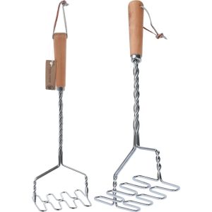 Excellent Houseware Aardappelstamper 34 Cm Hout/Rvs